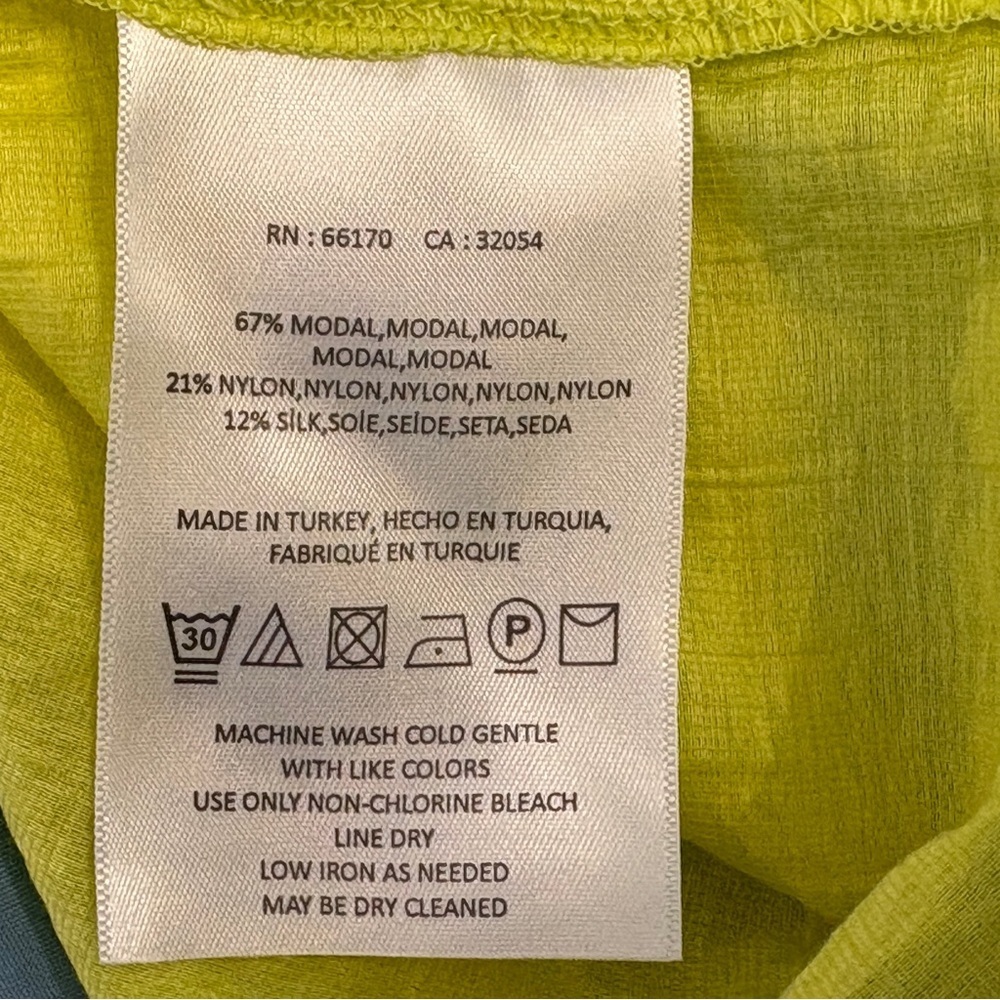 Anthropologie Maeve Leonie Top One Shoulder Lightweight Lime Green Sz. S - Picture 9 of 10